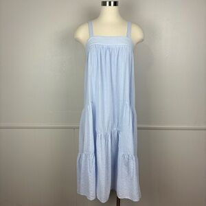 Carly Jean Los Angeles Brooklyn Midi Dress Sz S Light Blue Tiered Lined Cottage